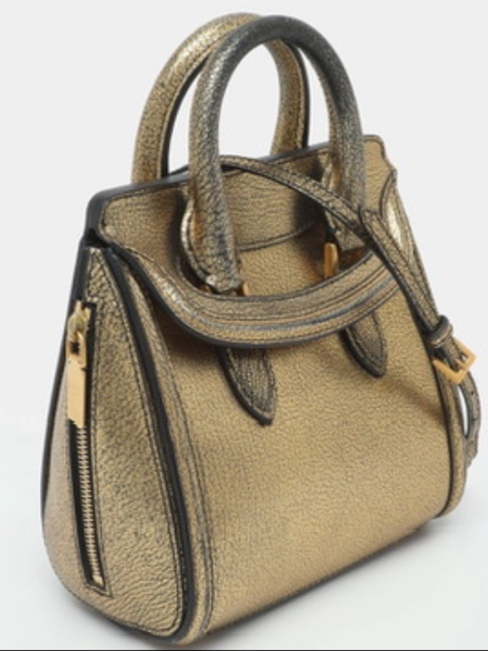 🛍️Alexander McQueen Authentic Small Heroine Bag in Metallic Gold